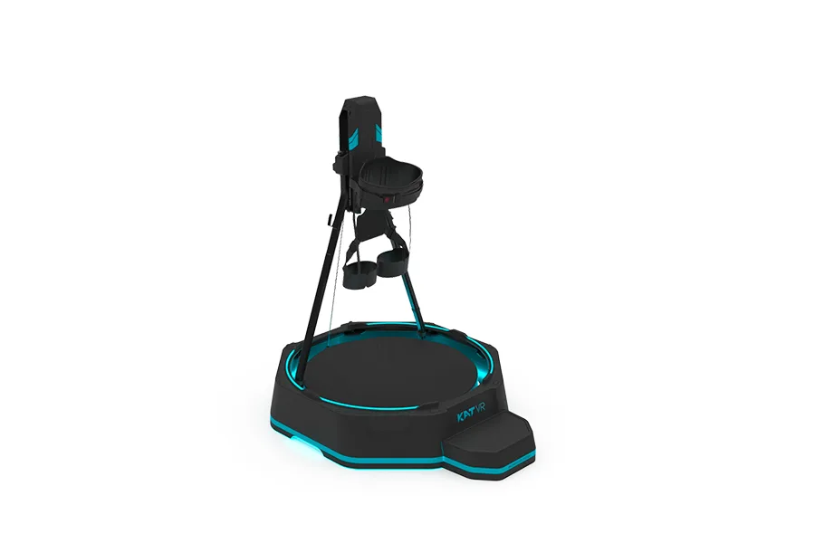 Plateforme de locomotion VR KAT Walk Mini S vue de face avec son harnais et sa surface de marche