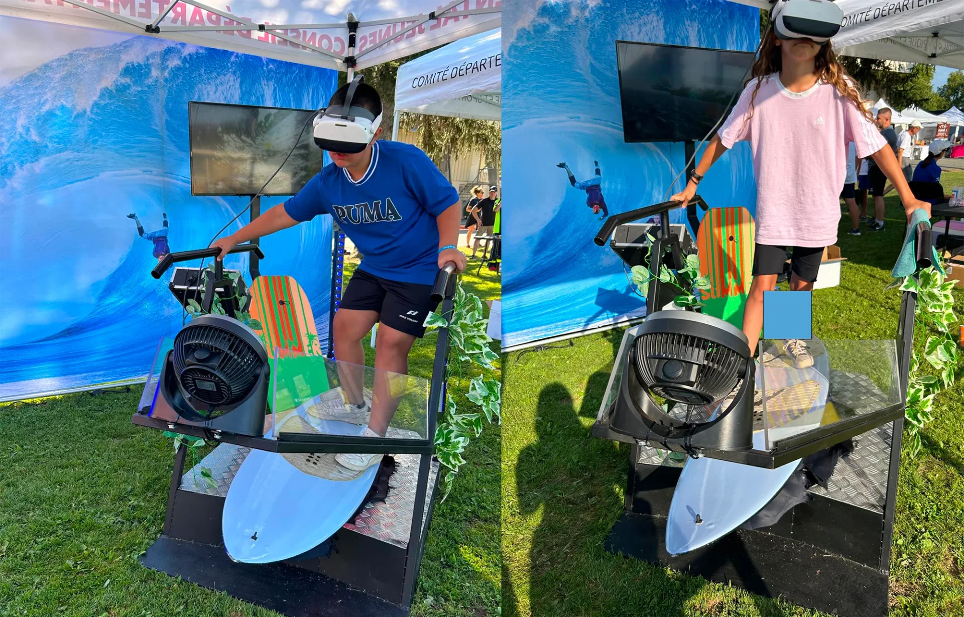 Simulateur surf VR lors d'un événement public organisé par une collectivité